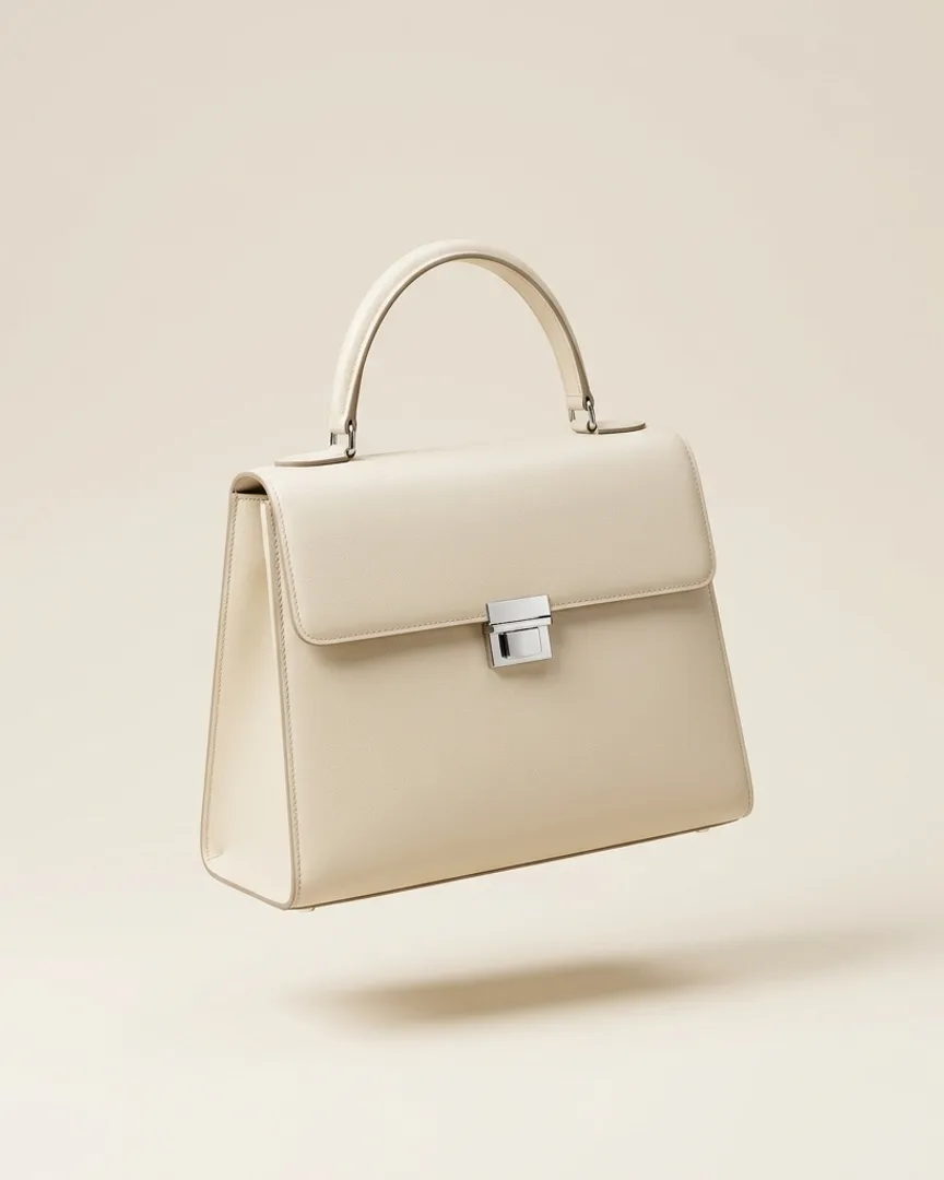 Handbags, shoes, and a folded coat as lots