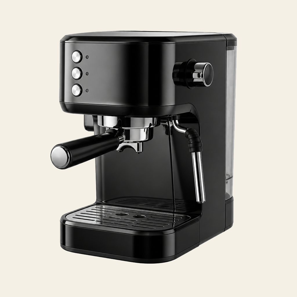 Black espresso machine