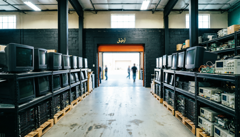 Warehouse aisle overview lot